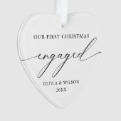 Eerste kerst verloofd | Elegante Verloving foto Ornament (voorkant)