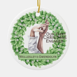 Eerste kerst verloofd eucalyptus Ornament