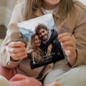 Eerste kerst verloofd gelukkig paar foto afdrukken