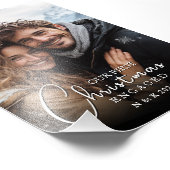 Eerste kerst verloofd gelukkig paar foto afdrukken (Hoek)