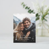 Eerste kerst verloofd gelukkig paar foto briefkaart (Staand voorkant)