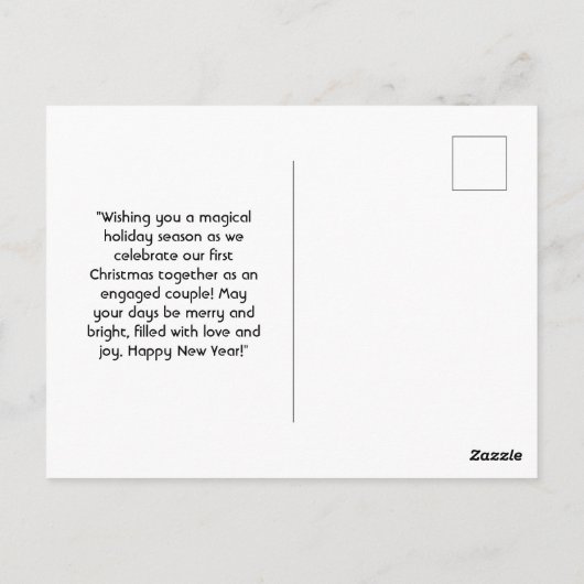 Eerste kerst verloofd gelukkig paar foto briefkaart (Achterkant)