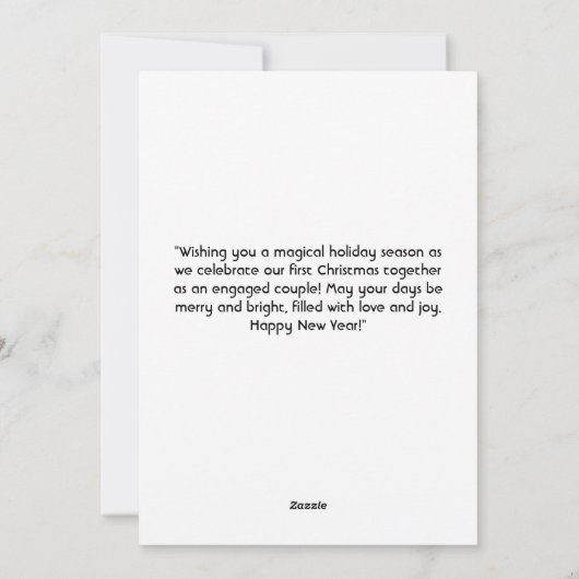 Eerste kerst verloofd gelukkig paar foto feestdagenkaart (Achterkant)