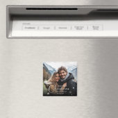 Eerste kerst verloofd gelukkig paar foto magneet (Insitu (Vaatwasser))