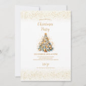 Eerste kerst verloofd goud feestdagenkaart (Voorkant)