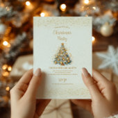 Eerste kerst verloofd goud feestdagenkaart