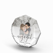Eerste kerst verloofd grijs script foto blok (Rechts)
