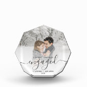 Eerste kerst verloofd grijs script fotoblok (Voorkant)