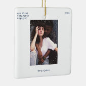 Eerste kerst verloofd | Minimale schrijfmachinefot Keramisch Ornament (Rechts)