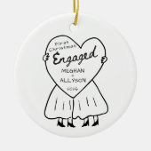 Eerste kerst verloofd ornament (Voorkant)