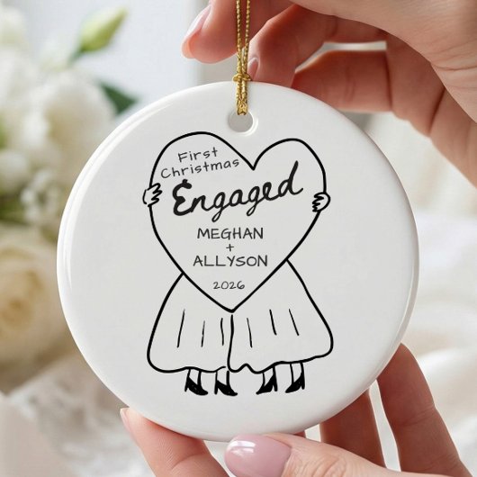 Eerste kerst verloofd ornament