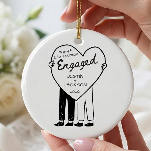 Eerste kerst verloofd ornament