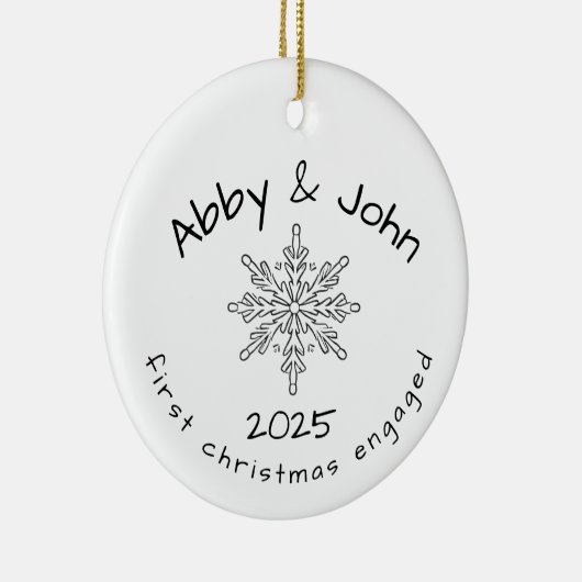 Eerste kerst verloofd ornament minimalistisch (Rechts)