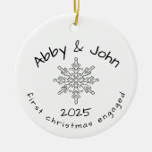 Eerste kerst verloofd ornament minimalistisch  (Voorkant)