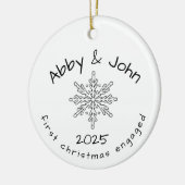 Eerste kerst verloofd ornament minimalistisch  (Links)