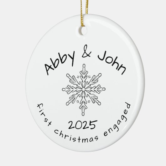 Eerste kerst verloofd ornament minimalistisch  (Links)