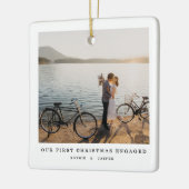 Eerste kerst verloofd Ornament | Minimalistische f (Links)