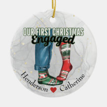 Eerste kerst verloofd paar in Sokken