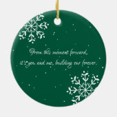 Eerste kerst verloofd | sentimentele foto keramisch ornament (Achterkant)