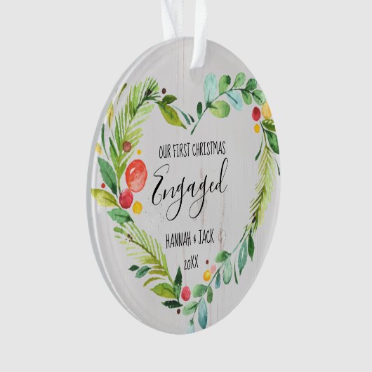 Eerste kerst verloofd, Verloving kerst Ornament (voorkant)