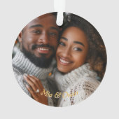 Eerste kerst verloofde Bell Bow Yellow Keepsake Ornament (achterkant)