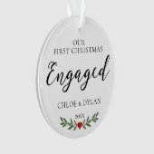 Eerste kerst verloofde foto KeepSake Acryl Ornament (voorkant)