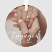 Eerste kerst verloofde foto KeepSake Acryl Ornament (achterkant)