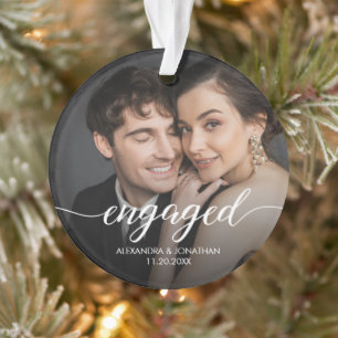Eerste kerst verloofde foto overlay ornament