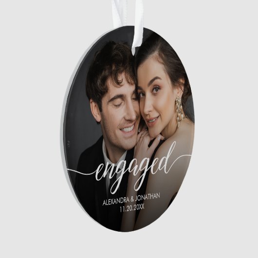 Eerste kerst verloofde foto overlay ornament (voorkant)