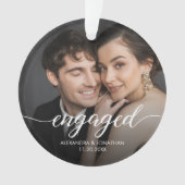 Eerste kerst verloofde foto overlay ornament (voorkant)
