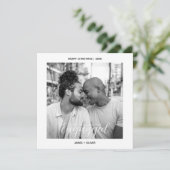 Eerste kerst verloofde Gay Pride Custom Photo Feestdagenkaart (Staand voorkant)