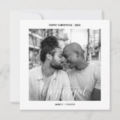 Eerste kerst verloofde Gay Pride Custom Photo Feestdagenkaart (Voorkant)