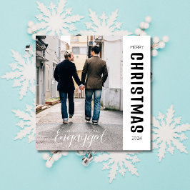 Eerste kerst verloofde Gay Pride Custom Photo Feestdagenkaart