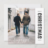 Eerste kerst verloofde Gay Pride Custom Photo Feestdagenkaart (Voorkant)