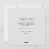 Eerste kerst verloofde Gay Pride Custom Photo Feestdagenkaart (Achterkant)