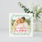 Eerste kerst verloofde vakantie Verloving foto Kaart (Staand voorkant)