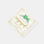 Eerste kerst verloofde Waterverf Holly Script Servet (Hoek)