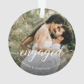 Eerste kerst verloofde witte overlay aangepaste fo ornament (achterkant)