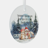 Eerste Kerst Waterverf Camping Passen getrouwd Glas Ornament (Voorkant Rechts)