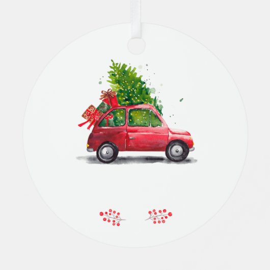 Eerste kerst weg van huis metalen ornament (Achterkant)