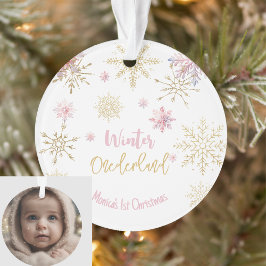 Eerste kerst winter sneeuwvlokken Acryl Ornament