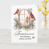 Eerste kerst zonder je vrouw Kardinaal Vogels Kaart (Gele Bloem)