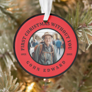 Eerste kerst zonder jou Herdenkingsfoto Kunst Ornament