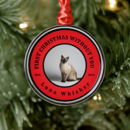 Eerste kerst zonder jou huisdierengedenkteken metalen ornament