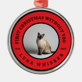 Eerste kerst zonder jou huisdierengedenkteken metalen ornament