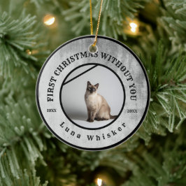 Eerste kerst zonder jou huisdierherdenking keramisch ornament