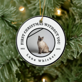 Eerste kerst zonder jou huisdierherdenking keramisch ornament