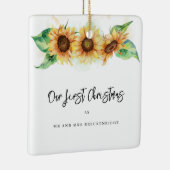 Eerste kerst Zonnebloem Dank u Keramisch Ornament (Rechts)
