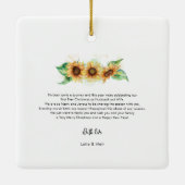 Eerste kerst Zonnebloem Dank u Keramisch Ornament (Achterkant)