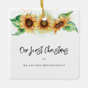 Eerste kerst Zonnebloem Dank u Keramisch Ornament